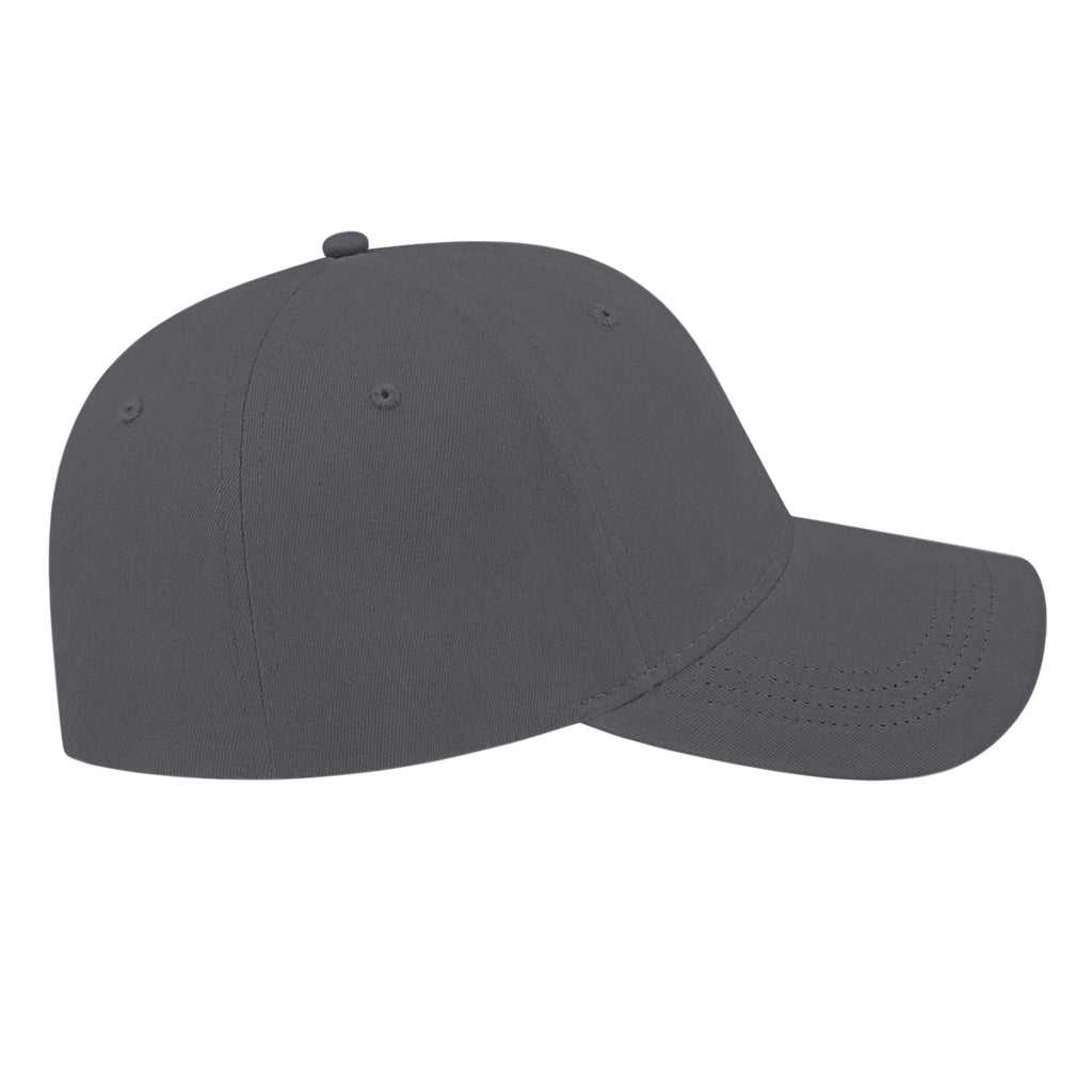 Cap America Low Profile Brushed Twill Cap Embroidery - Charcoal - Left Side
