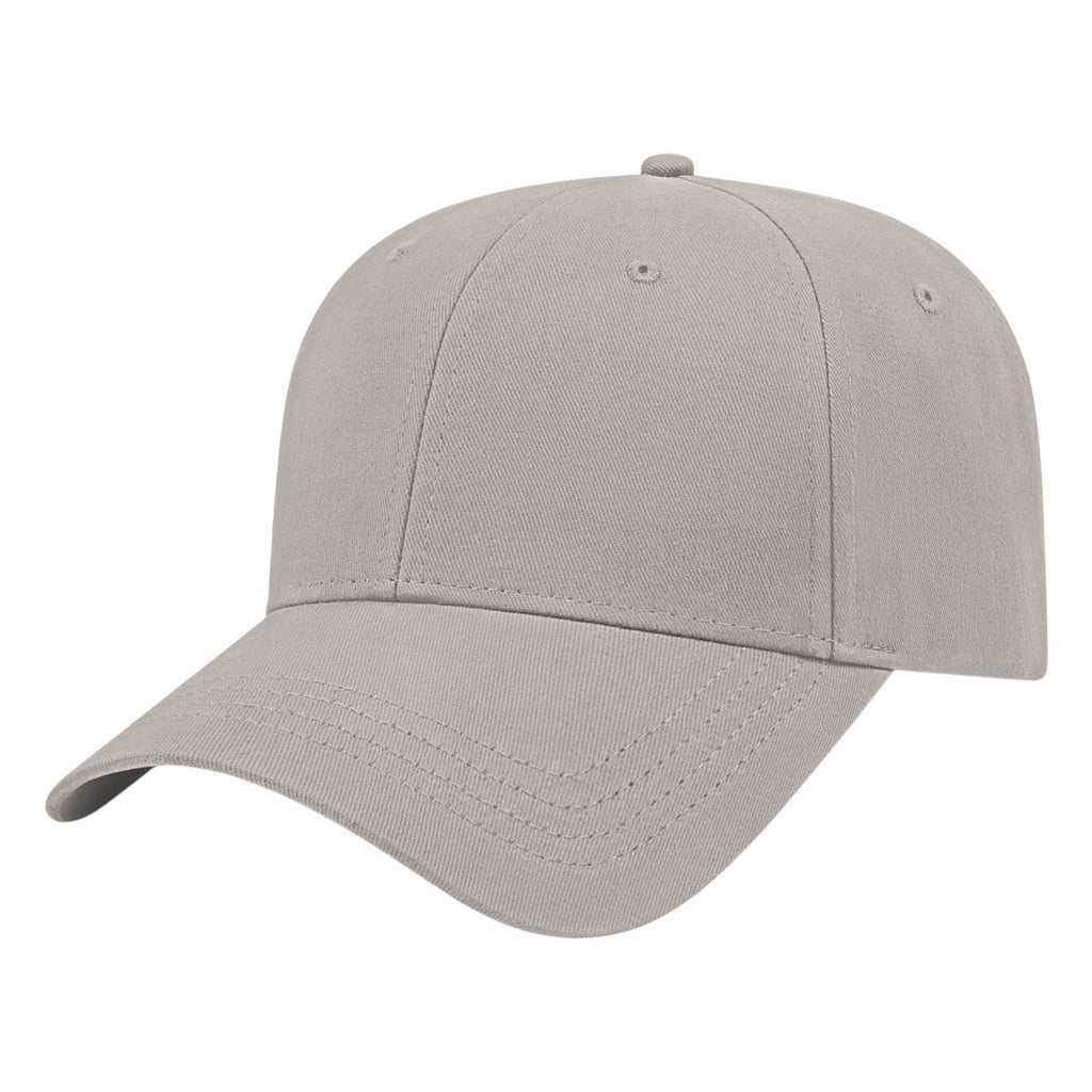Cap America Low Profile Brushed Twill Cap Embroidery - Gray - Front