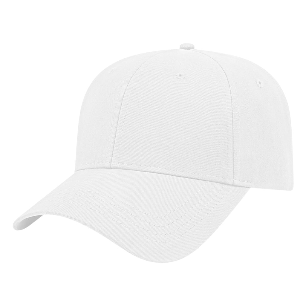 Cap America Low Profile Brushed Twill Cap Embroidery - White - Front
