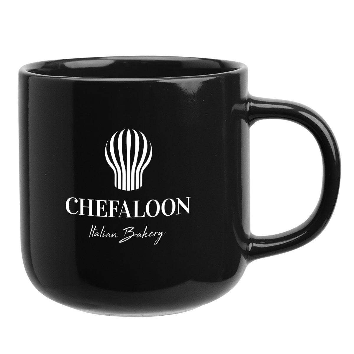 Capri Ceramic Mug, 13.5 oz - Black - Silk Screen