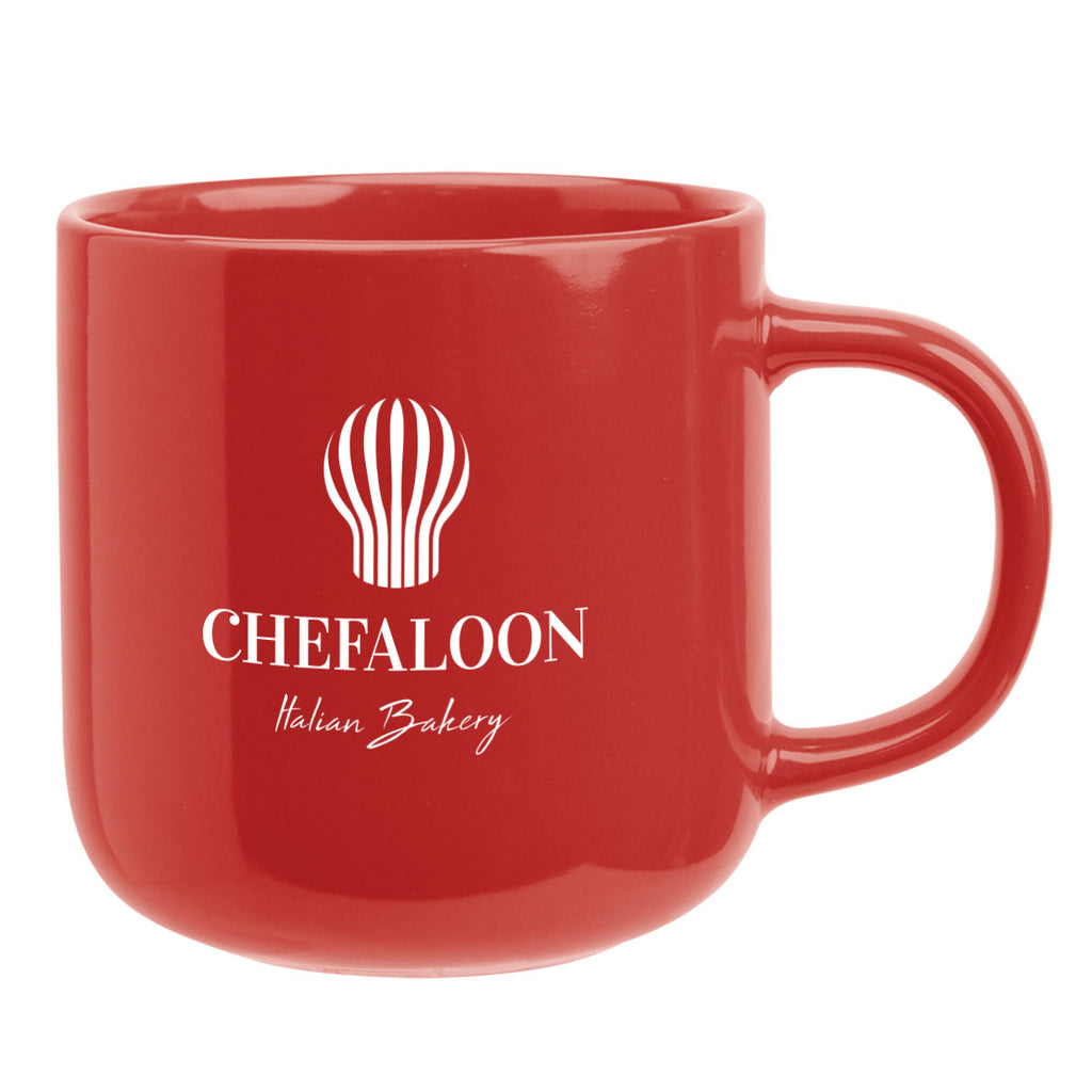 Capri Ceramic Mug, 13.5 oz - Red - Silk Screen