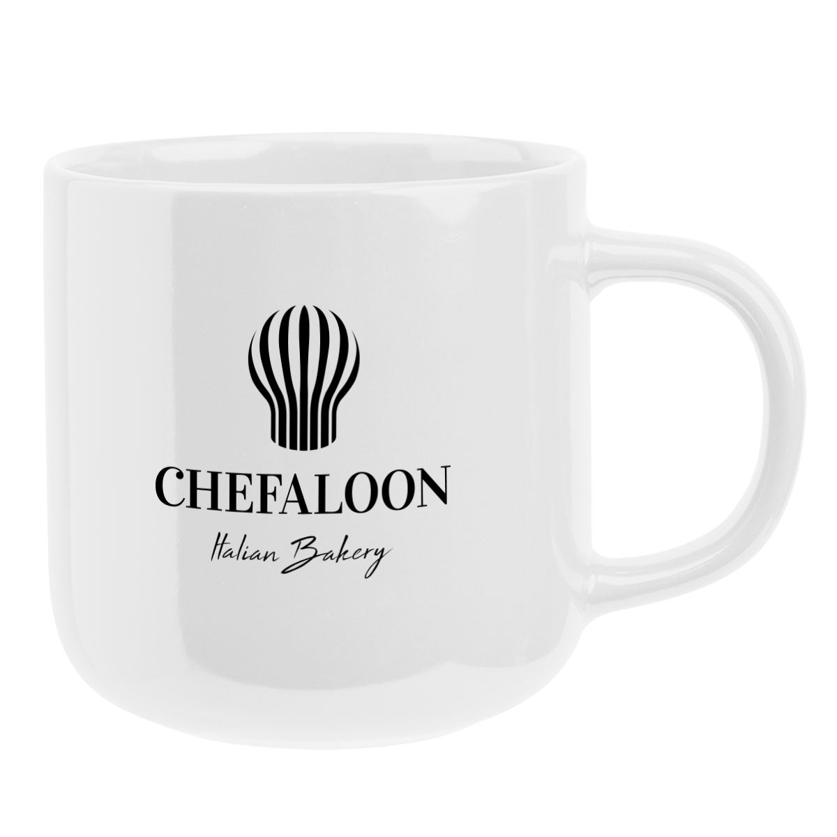 Capri Ceramic Mug, 13.5 oz - White - Silk Screen