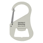 Carabiner with Bottle Opener - Silver - Laser Engraving