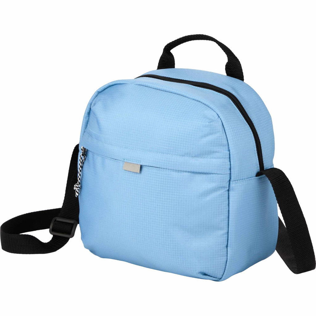 Caribou Recycled Lunch Cooler for 6 Cans Transfer - Light Blue - Left Angle
