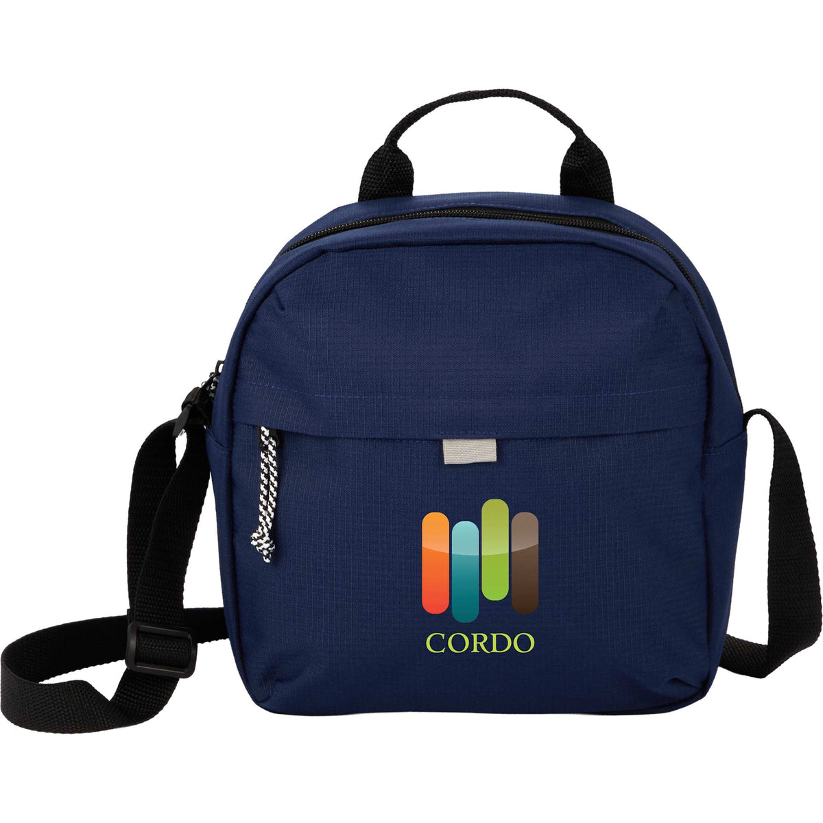 Caribou Recycled Lunch Cooler for 6 Cans Transfer - Navy - Front