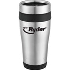 Carmel Stainless Travel Tumbler, 16 oz - Stainless Steel/Black - Front