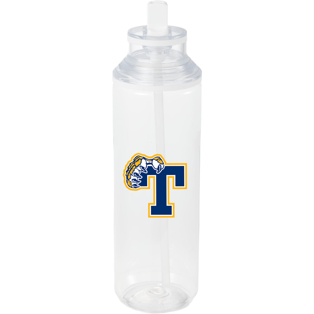 Carol Straw Sports Bottle in Recycled PET, 30 oz - Clear - Front