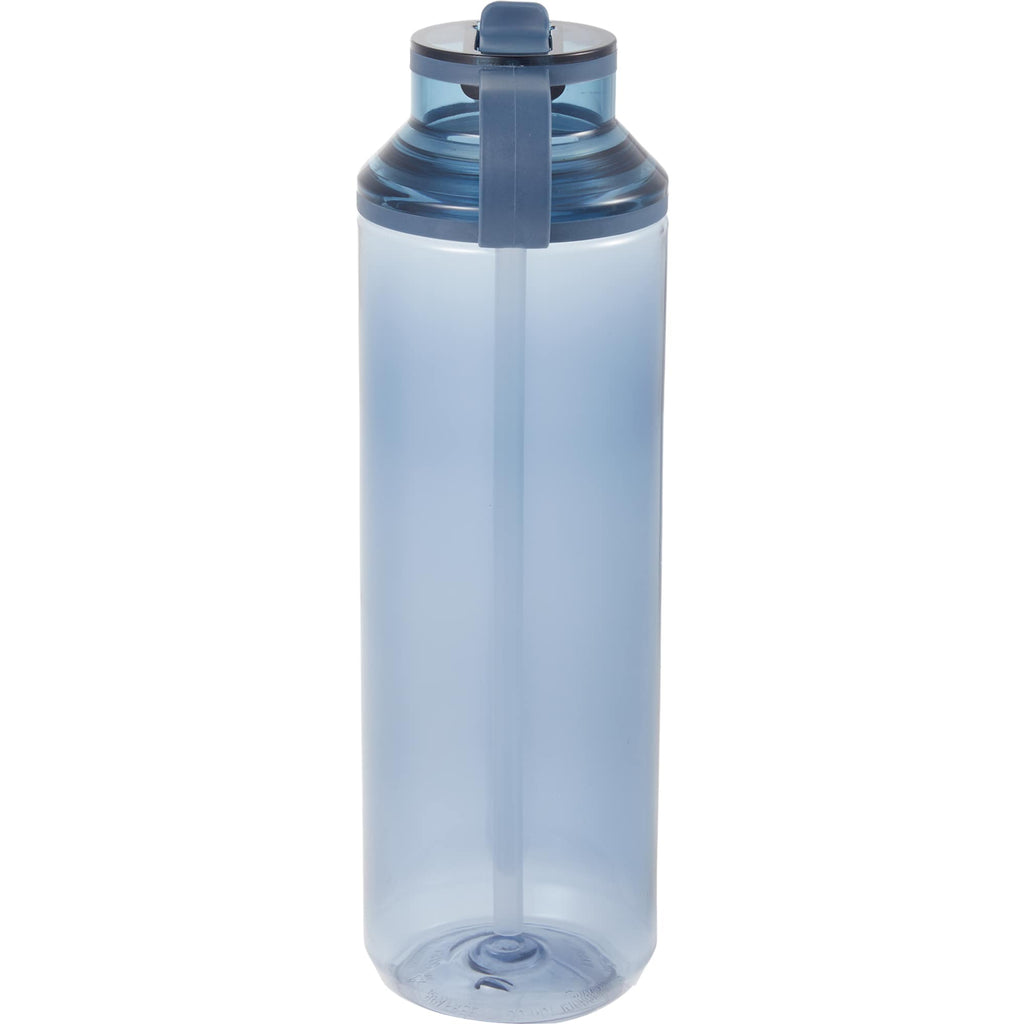 Carol Straw Sports Bottle in Recycled PET, 30 oz - Midnight Blue - Back