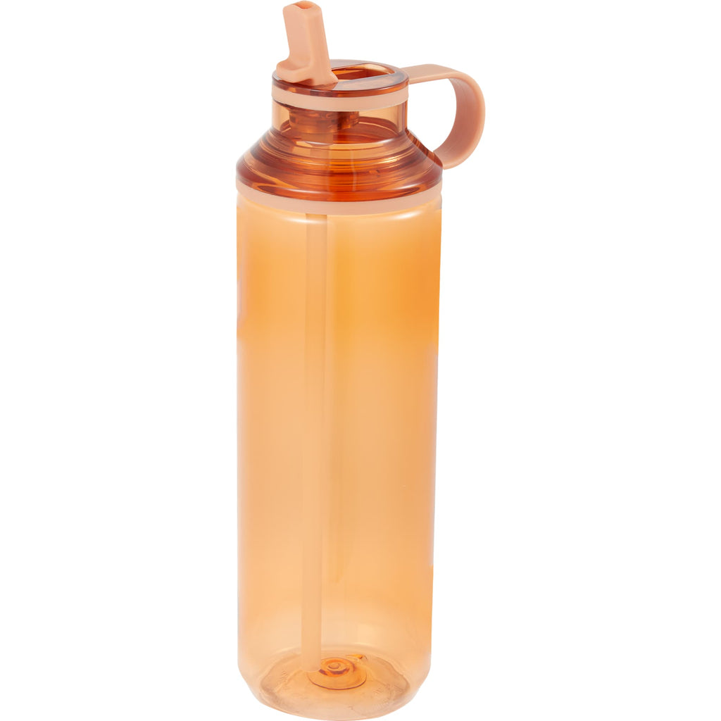 Carol Straw Sports Bottle in Recycled PET, 30 oz - Orange - Left Angle