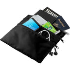 Carry All Travel Pouch with Three Zip Compartments - Black - Photo 2