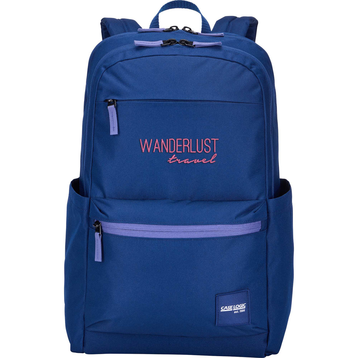 Case Logic Uplink Recycled Laptop Backpack, 26L Embroidery - Navy Blue - Front