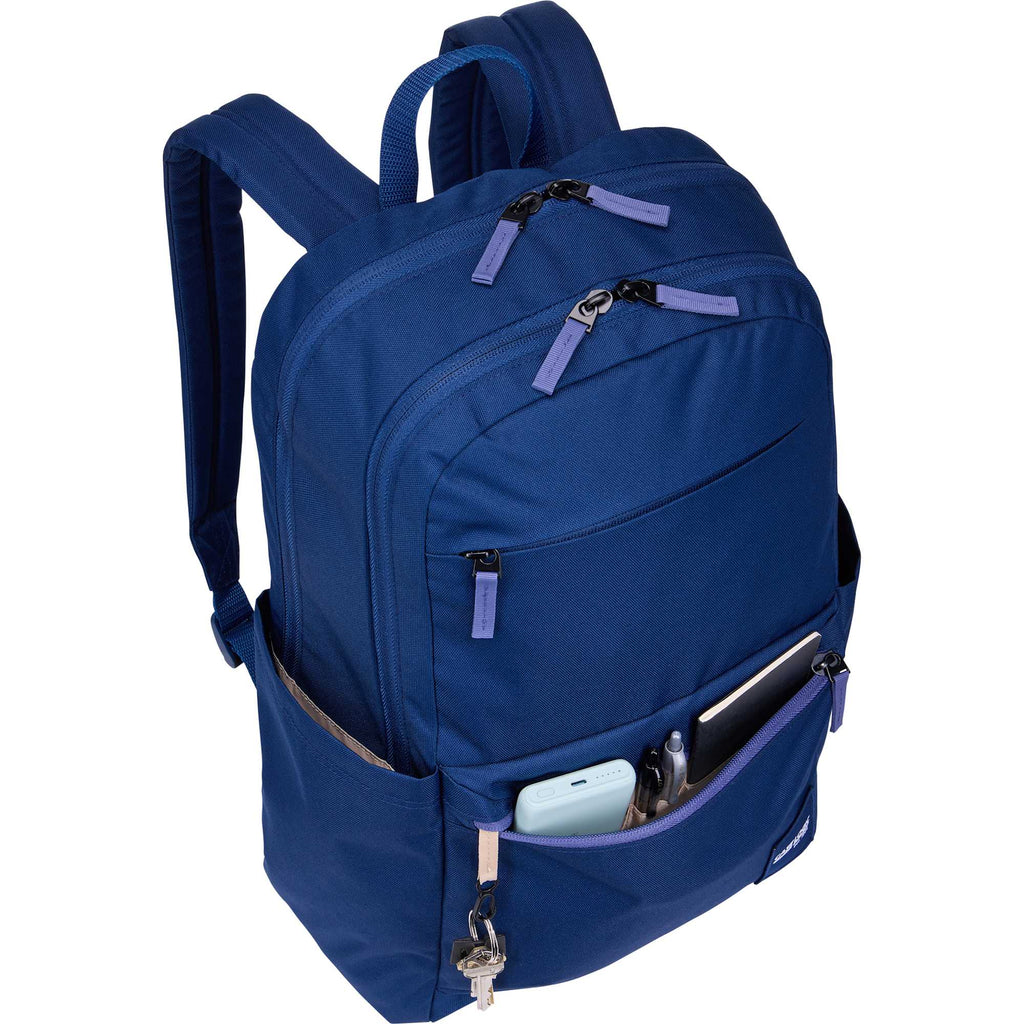 Case Logic Uplink Recycled Laptop Backpack, 26L Embroidery - Navy Blue - Right Angle 3