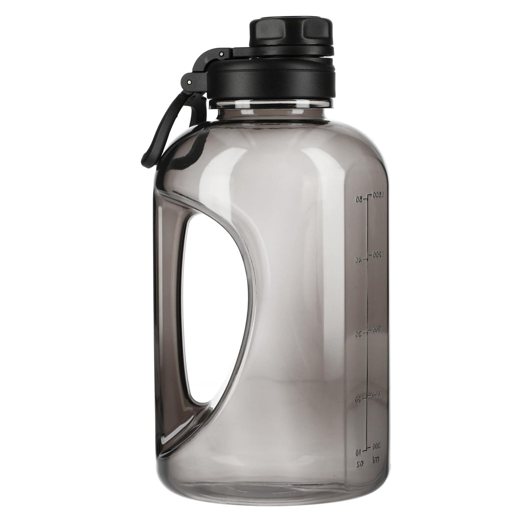 Cena Half Gallon Sports Jug in Recycled Plastic, 64 oz - Charcoal - Left Side 3