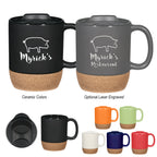 Ceramic Mug with Cork Base, 14 oz Laser Engraving