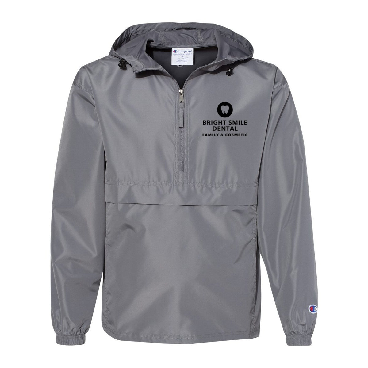 Champion Unisex Packable Anorak Jacket Embroidery - Graphite - Front