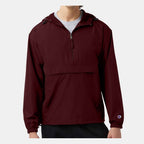 Champion Unisex Packable Anorak Jacket Embroidery - Maroon - On Model Front