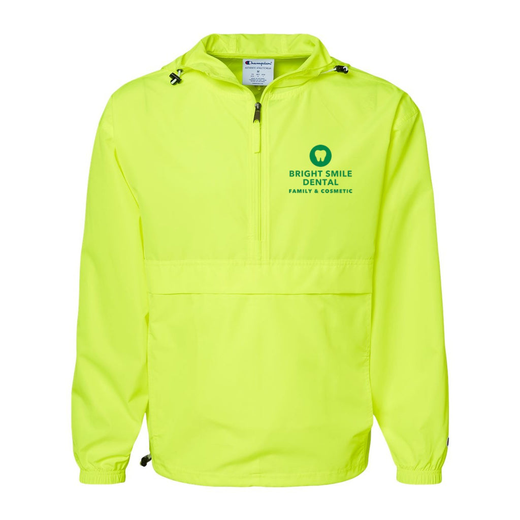 Champion Unisex Packable Anorak Jacket Embroidery - Safety Green - Front