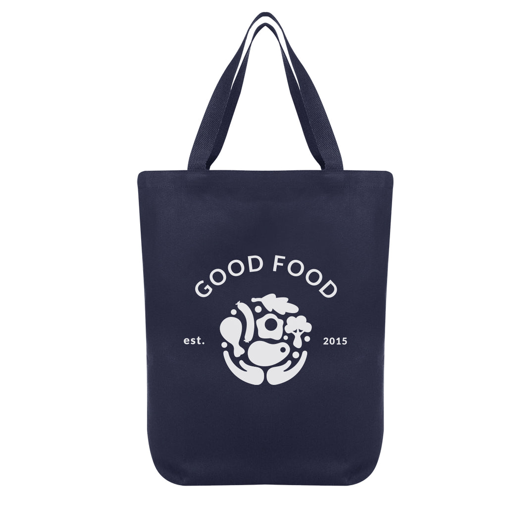 Chandler Cotton Tote Bag, 12 oz - Navy - Silk Screen