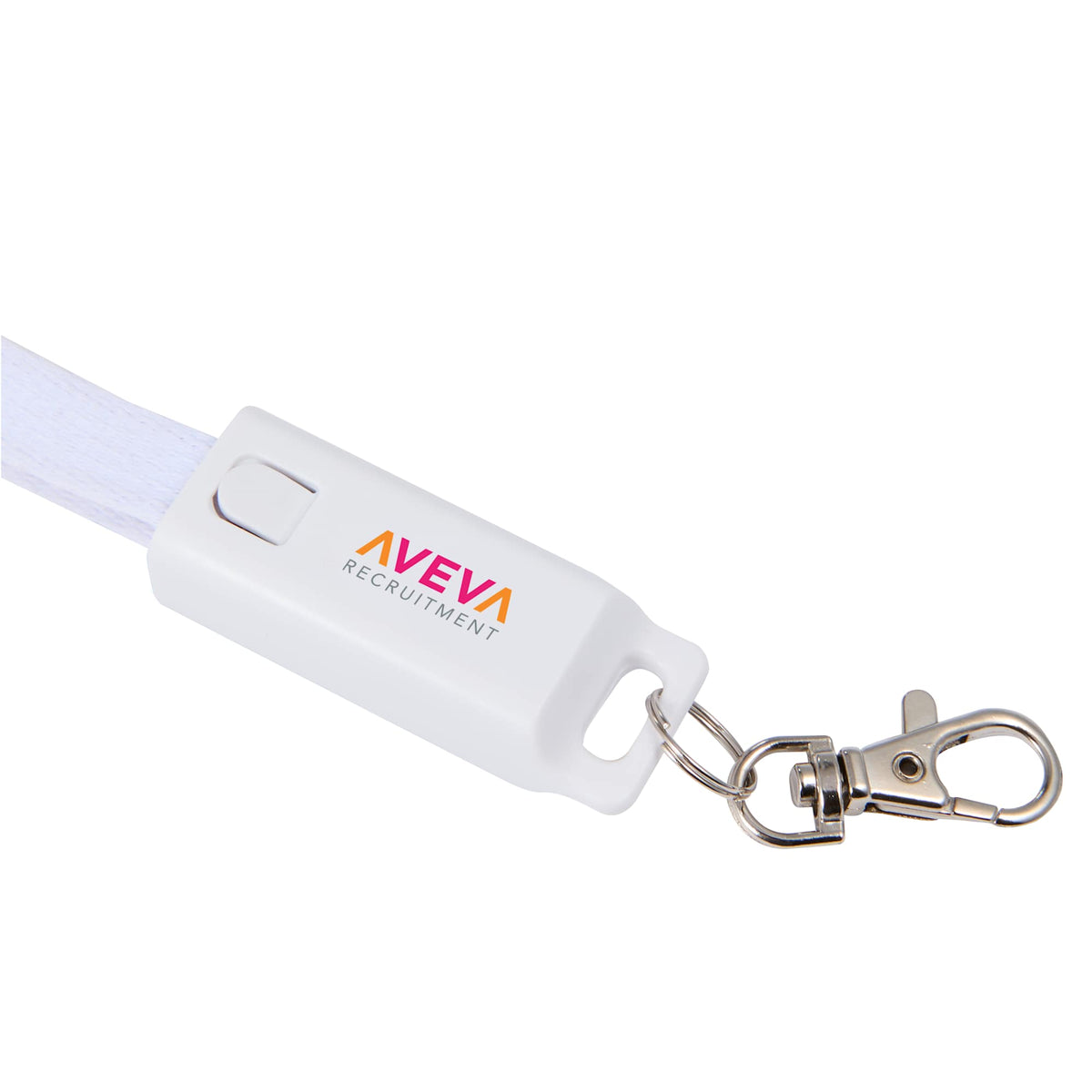 Charging Lanyard with 5-in-1 Cable, 40W - White - Front
