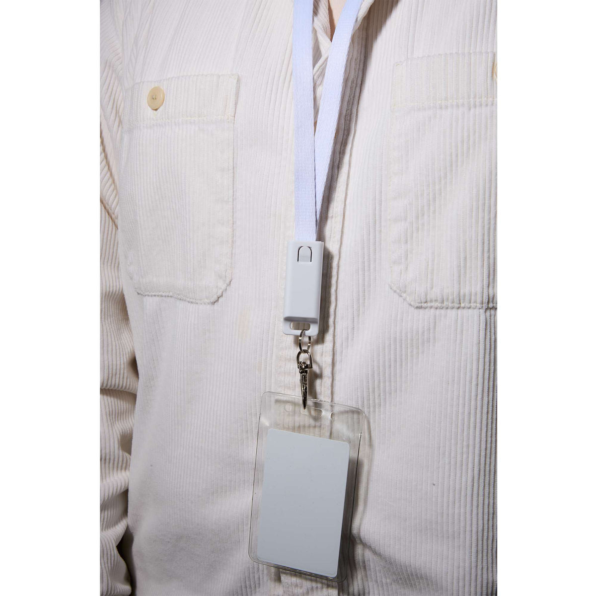 Charging Lanyard with 5-in-1 Cable, 40W - White - On Model
