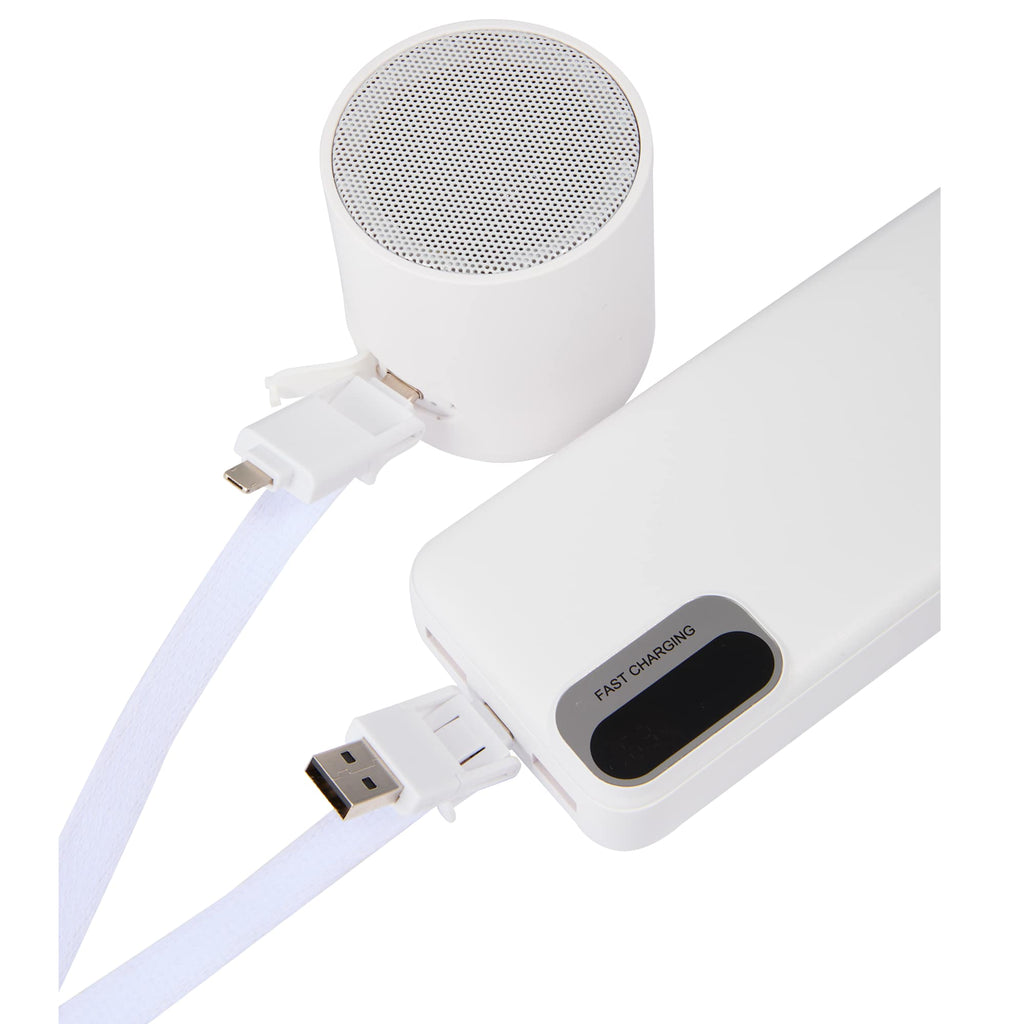 Charging Lanyard with 5-in-1 Cable, 40W - White - Propped