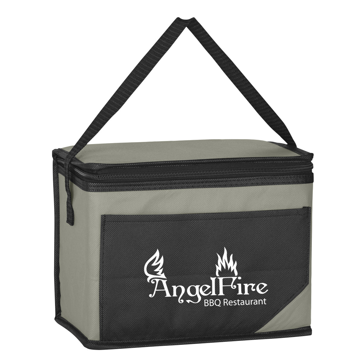 Chow Time Cooler Bag, Non-Woven - Black with Gray - Silk Screen