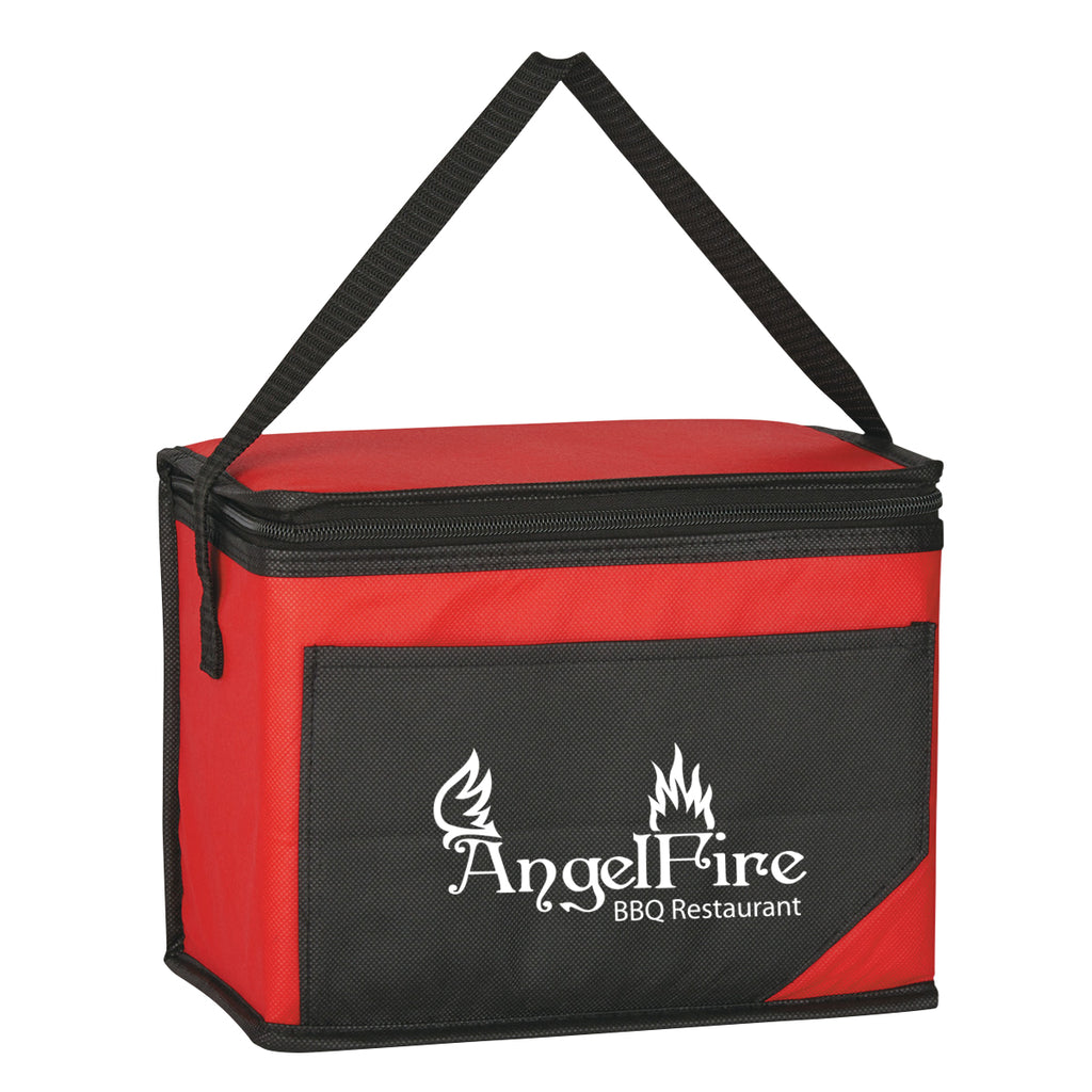 Chow Time Cooler Bag, Non-Woven - Red - Silk Screen