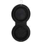 ChowTime Collapsible Dual Pet Bowl with Slow Feeder - Black - Back