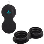 ChowTime Collapsible Dual Pet Bowl with Slow Feeder - Black - Default