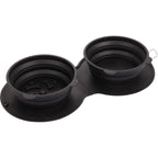 ChowTime Collapsible Dual Pet Bowl with Slow Feeder - Black - Right Angle