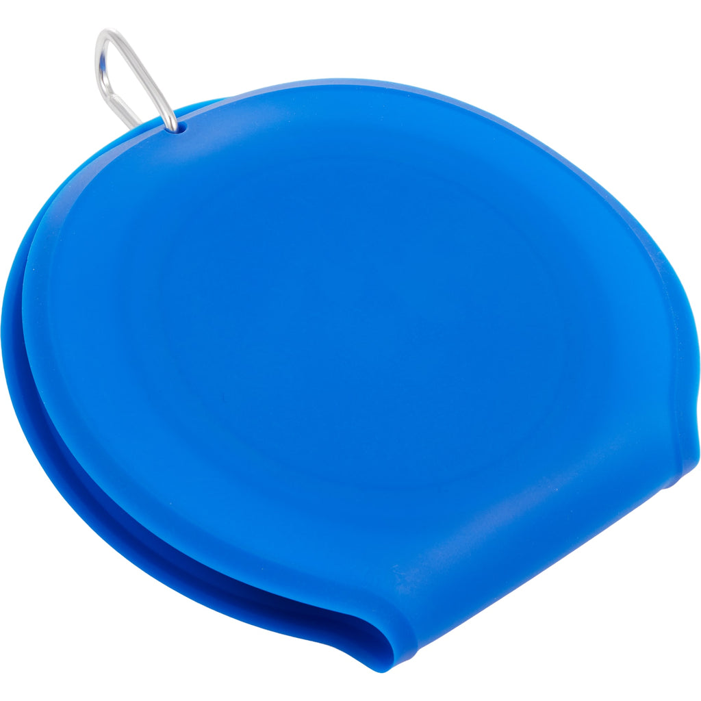 ChowTime Collapsible Dual Pet Bowl with Slow Feeder - Blue - Right Angle 2