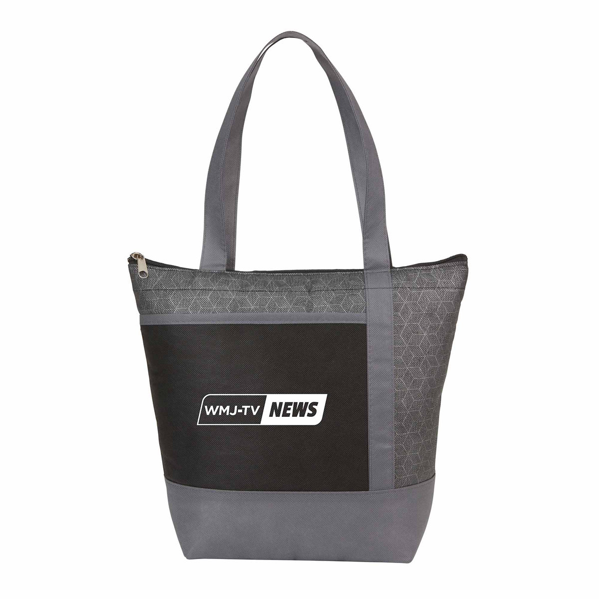 Chrome Non-Woven Lunch Cooler for 9 Cans - Black - Front