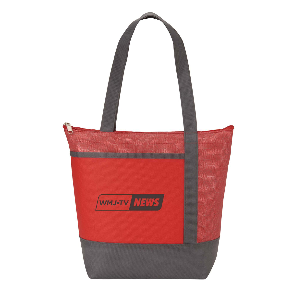 Chrome Non-Woven Lunch Cooler for 9 Cans - Red - Front