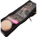 Clear Panel Travel Organizer with Two Zip Compartments - Black - Detail 2