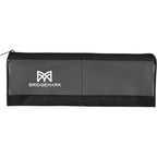 Clear Panel Travel Organizer with Two Zip Compartments - Black - Front