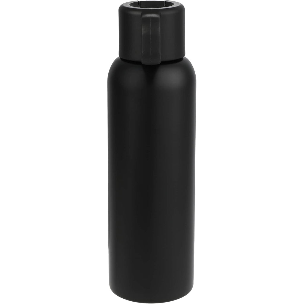 Clio Insulated Straw Lid Bottle in Recycled Steel, 22 oz Laser Engraving - Black - Back