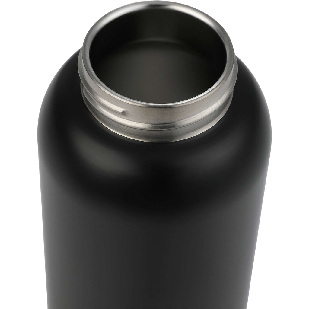 Clio Insulated Straw Lid Bottle in Recycled Steel, 22 oz Laser Engraving - Black - Detail