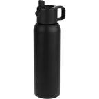 Clio Insulated Straw Lid Bottle in Recycled Steel, 22 oz Laser Engraving - Black - Right Angle