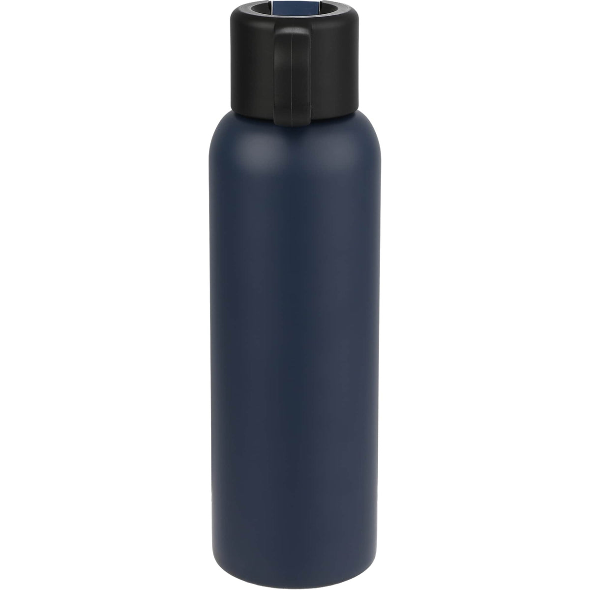 Clio Insulated Straw Lid Bottle in Recycled Steel, 22 oz Laser Engraving - Navy - Back