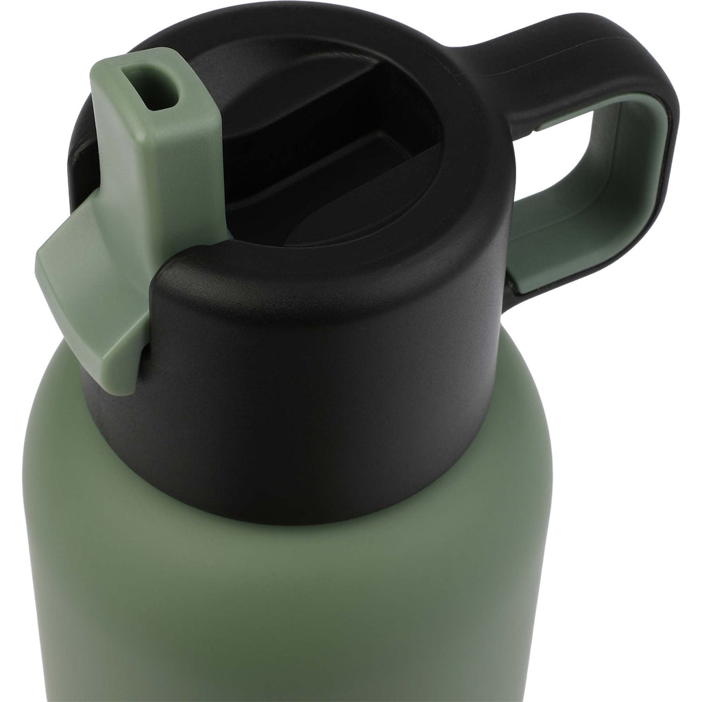 Clio Insulated Straw Lid Bottle in Recycled Steel, 22 oz Laser Engraving - Sage - Detail 2