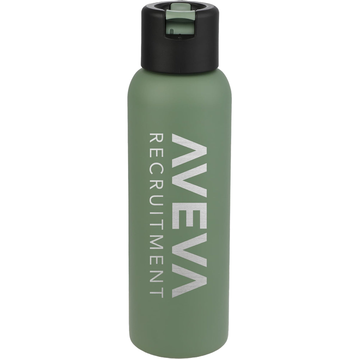 Clio Insulated Straw Lid Bottle in Recycled Steel, 22 oz Laser Engraving - Sage - Front