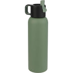 Clio Insulated Straw Lid Bottle in Recycled Steel, 22 oz Laser Engraving - Sage - Left Angle 2