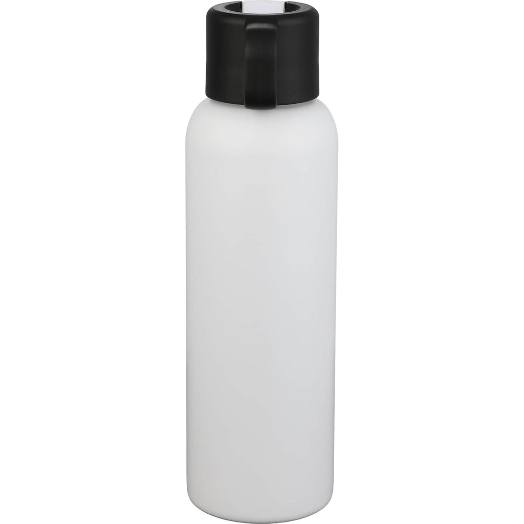Clio Insulated Straw Lid Bottle in Recycled Steel, 22 oz Laser Engraving - White - Back