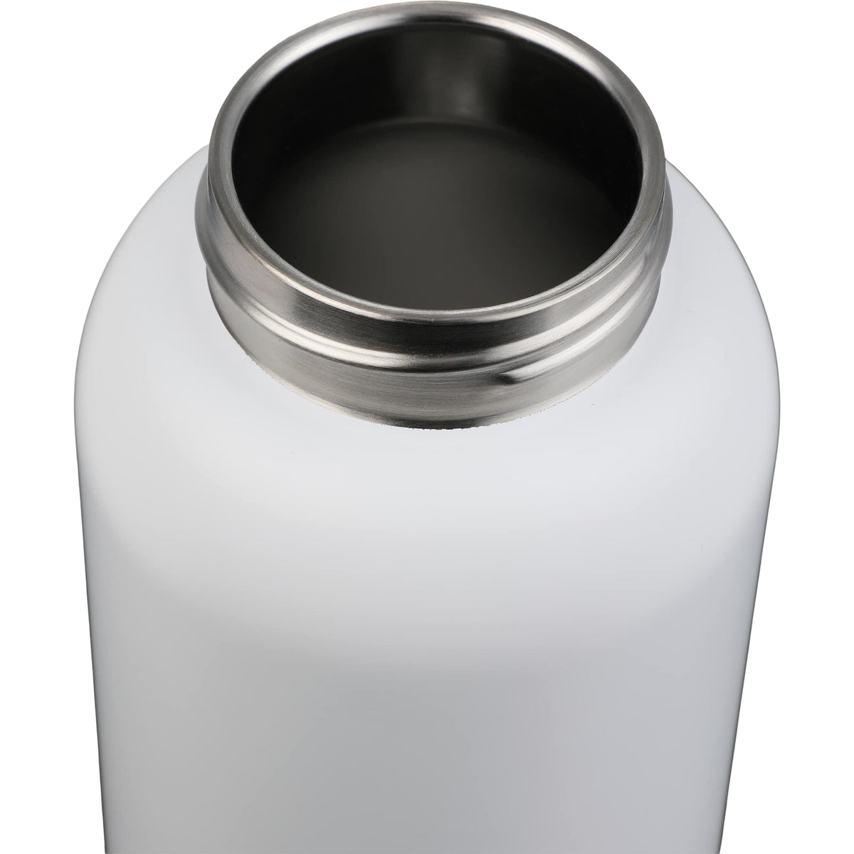 Clio Insulated Straw Lid Bottle in Recycled Steel, 22 oz Laser Engraving - White - Detail