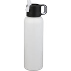 Clio Insulated Straw Lid Bottle in Recycled Steel, 22 oz Laser Engraving - White - Right Angle