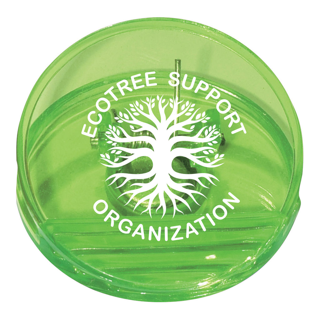 Clip, Round - Lime Green - Silk Screen