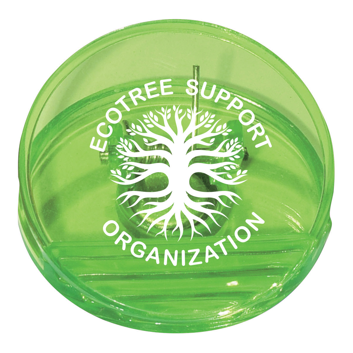 Clip, Round - Lime Green - Silk Screen
