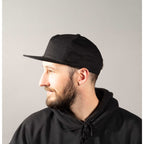 Coal Atlas Five Panel Cap with Rope Detail Transfer - Black - Front On Model