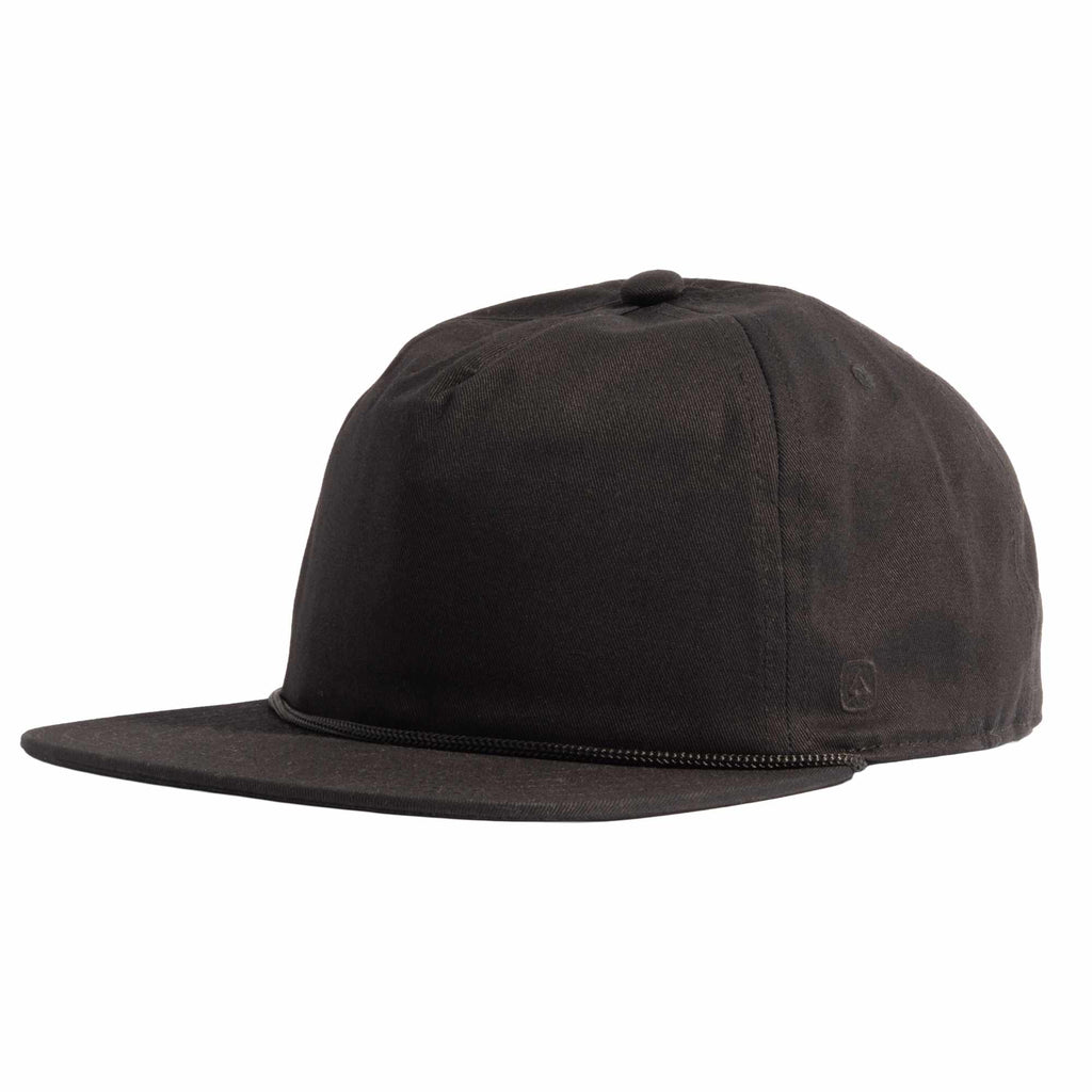 Coal Atlas Five Panel Cap with Rope Detail Transfer - Black - Left Angle