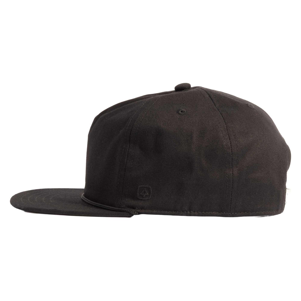 Coal Atlas Five Panel Cap with Rope Detail Transfer - Black - Left